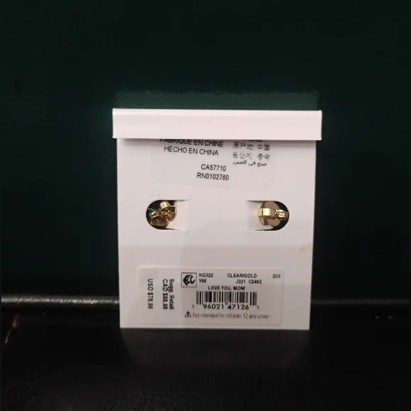 Kate Spade Love You, Mom Gold & CZ Huggies Earrings NWT - Picture 5 of 6